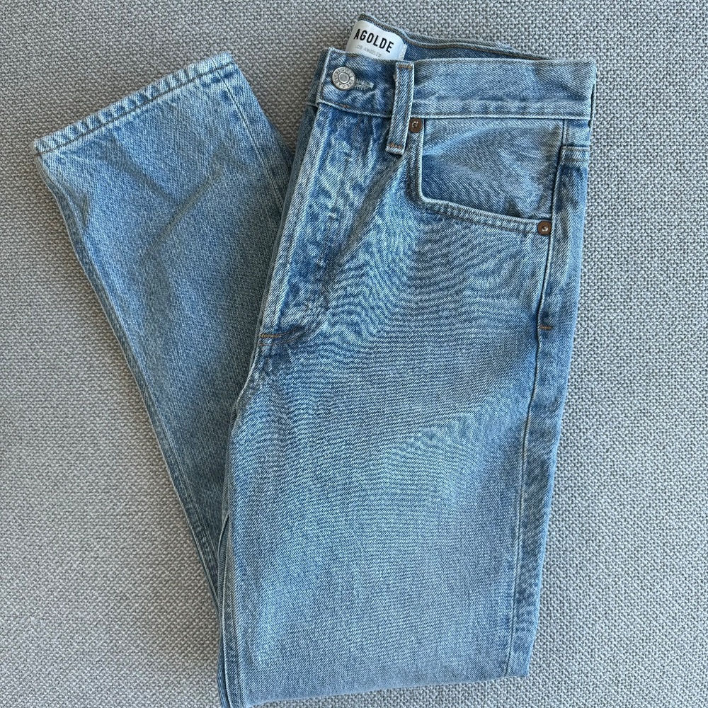 Agolde Riley High Rise Straight Crop Jeans